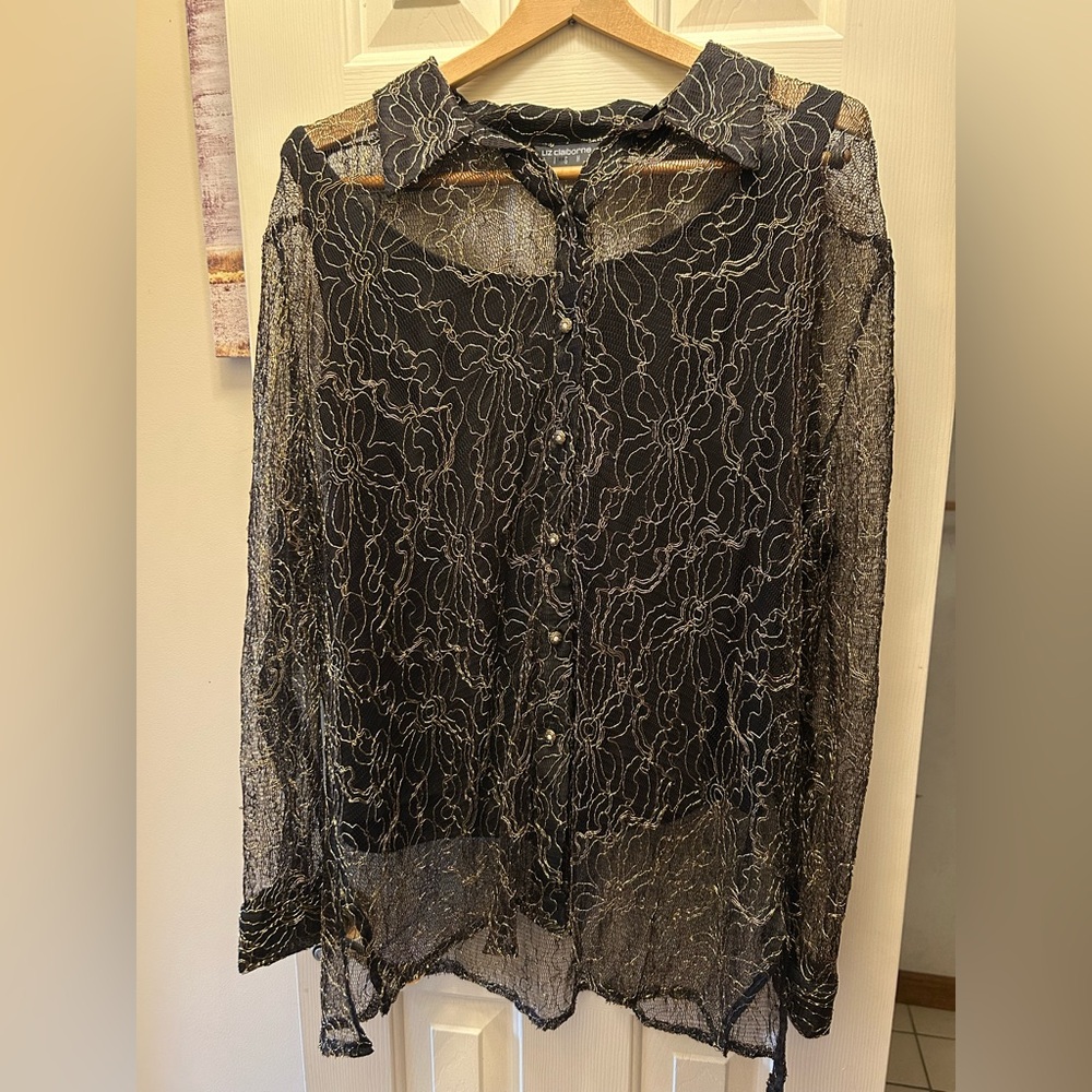 Elegant Black Lace Women's Top